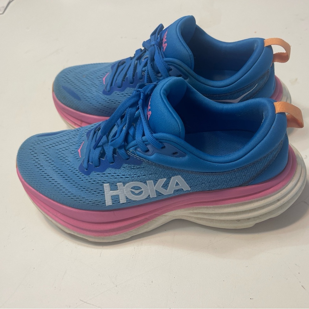 Hoka Women's Athletic Shoes in Blue and Pink